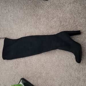 Sam Edelman Black Over the Kneww Boot Heels Size 10